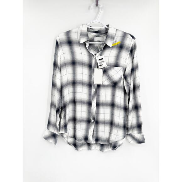 Rails Hunter White Steel Plaid Long Sleeve Button Up Shirt Size Small NWD - Picture 2 of 6